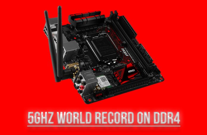 New World Record With DDR4 Memory; 5GHz Achieved on The MSI Z170I GAMING PRO AC 3