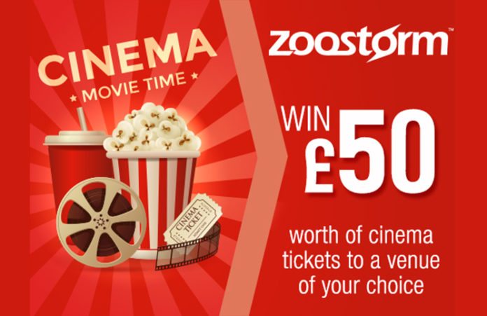 Win £50's Worth of Cinema Tickets With Zoostorm 