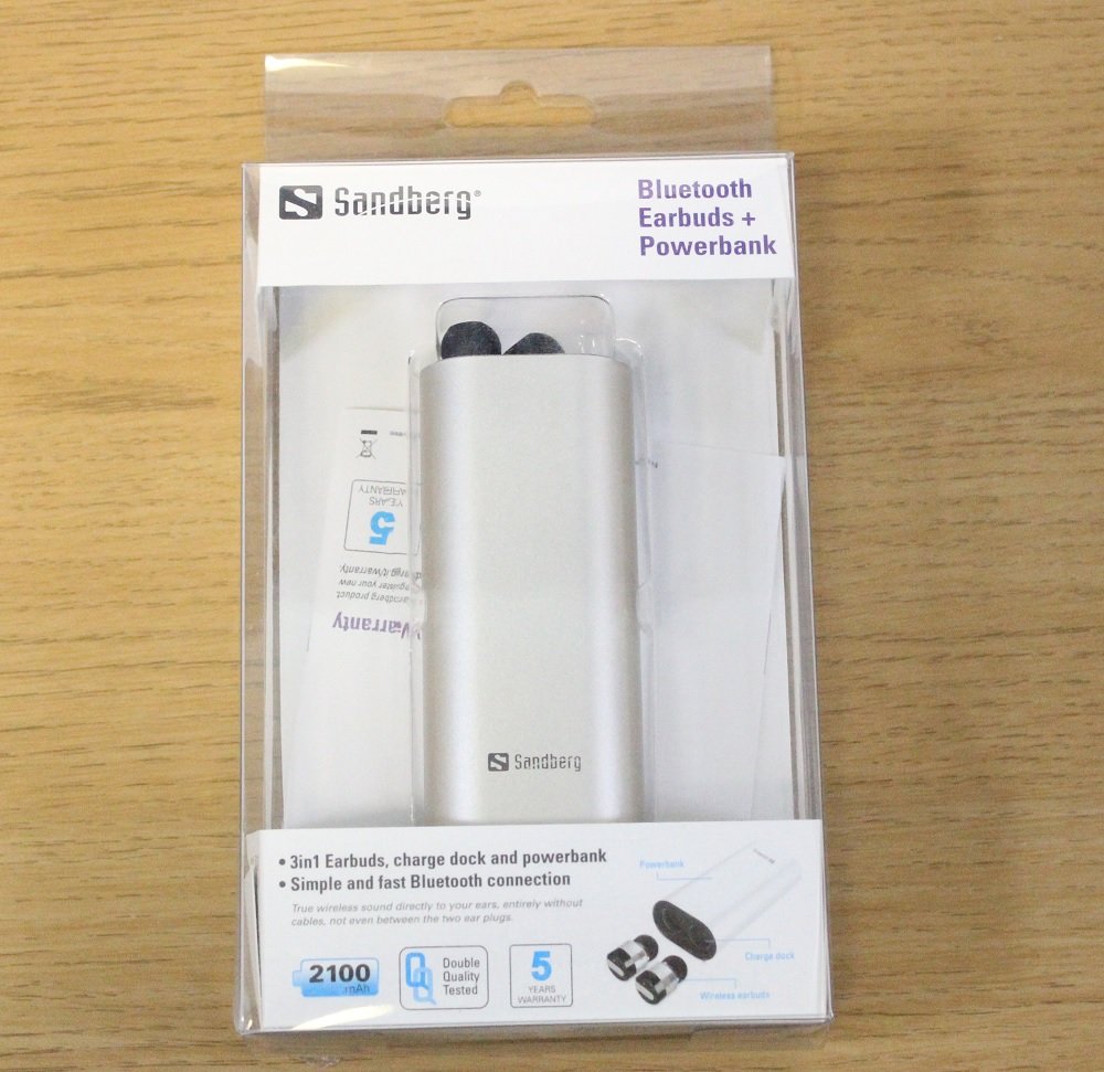 sandberg earbuds powerbank packaging front