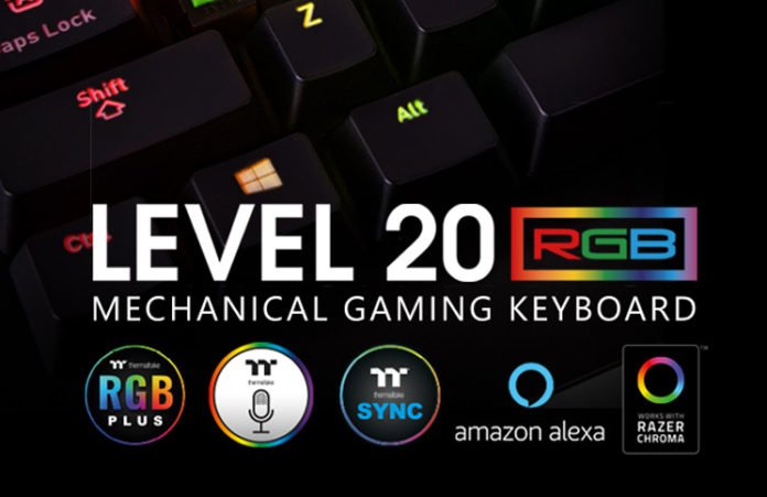 Thermaltake Gaming Level 20 RGB Razer Green Gaming Keyboard Header