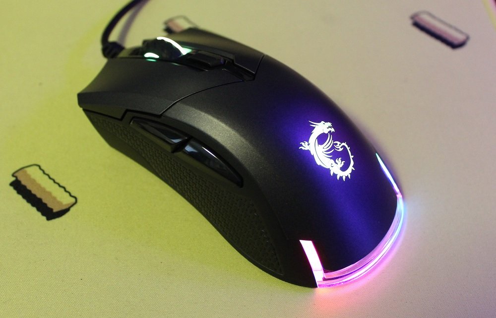 MSI Clutch GM50 Gaming Mouse powered on