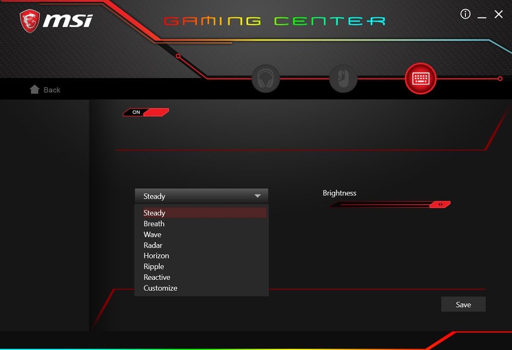 MSI Gaming Center GK60 led control