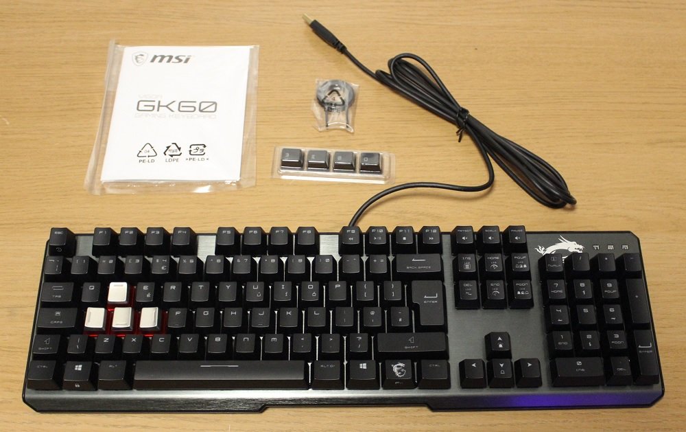 MSI Vigor GK60 Keyboard Box contents