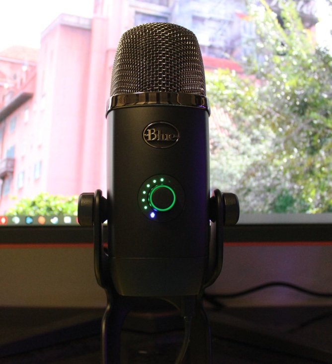 Blue Yeti X Box microphone plugged in
