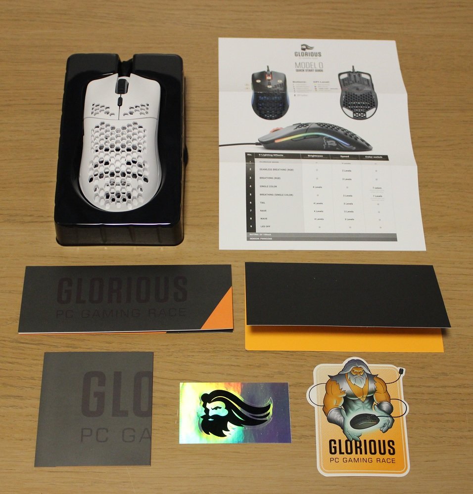 glorious pc gaming mouse model 0 box contents