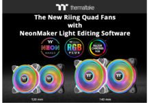 Thermaltake Riing Quad 1214 Black and White Radiator Fans and NeonMaker Light Editing Software Feature