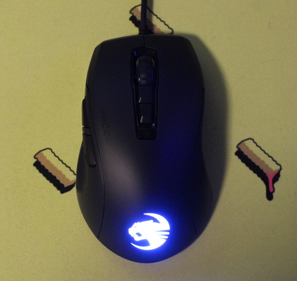 Roccat Kone Pure Ultra mouse powered on