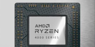 Render of an AMD Ryzen 4000 series mobile CPU like the 4900H or 4900HS