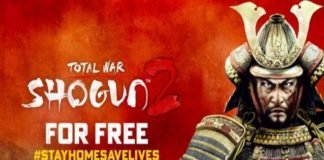 Shogun 2 total war banner with shogun 2 for free test and stay home save lives hashtag