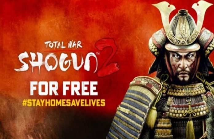 Shogun 2 total war banner with shogun 2 for free test and stay home save lives hashtag