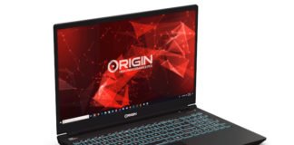 ORIGIN PC EVO15-S 2020 open on desktop