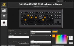 lighting screen from sahara R20 keyboard software