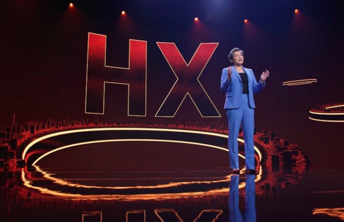 Lisa Su announcing the HX series of unlocked AMD laptop processors
